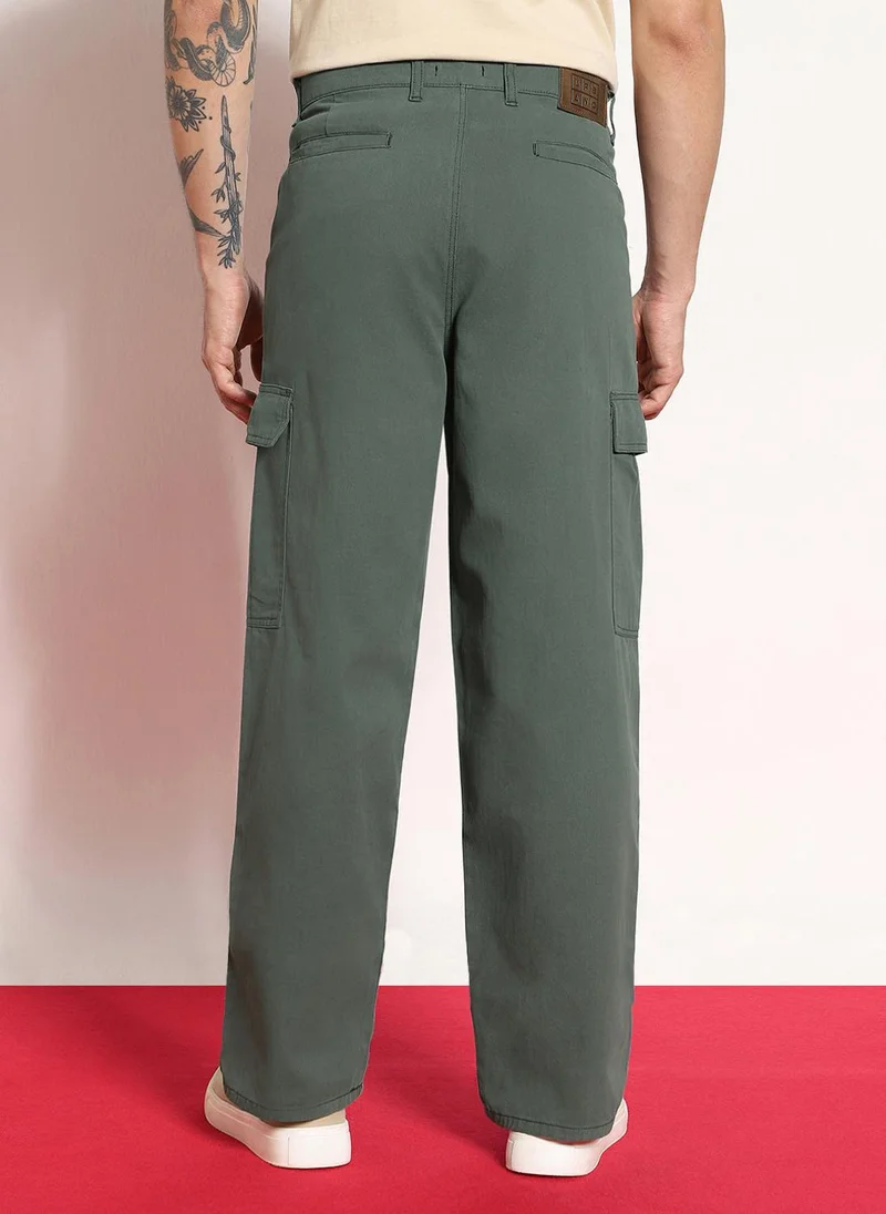 Urbano Fashion  Urbano Fashion Men's Light Grey Loose Baggy Fit Solid Cargo Chino Pant with 6 Pockets Non-Stretchable for Men | Best Price UAE